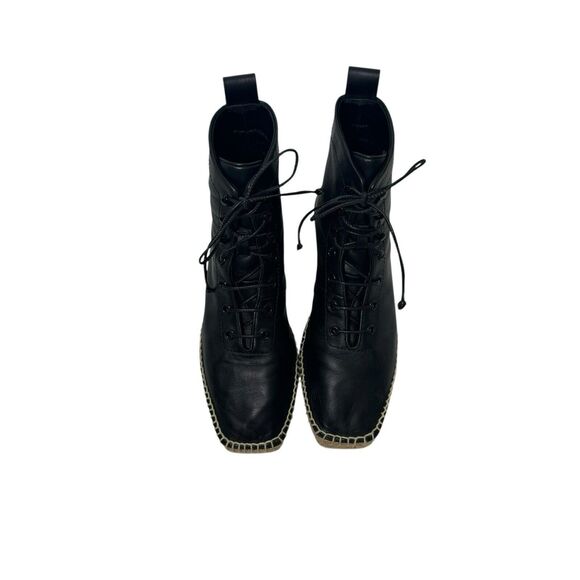 Frame Le Boston Leather High Top Espadrilles Booties Size 38.5 EU 7.5 US - Picture 3 of 16